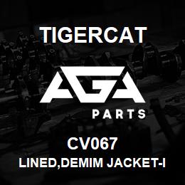 CV067 Tigercat LINED,DEMIM JACKET-INDIGO/KHAKI,LARGE | AGA Parts