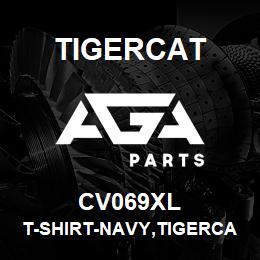 CV069XL Tigercat T-SHIRT-NAVY,TIGERCAT,LARGE | AGA Parts