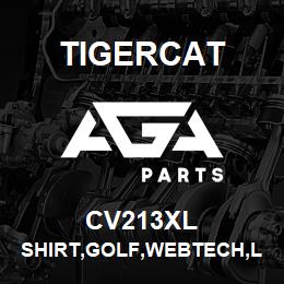 CV213XL Tigercat SHIRT,GOLF,WEBTECH,LONG SLEEVE,BLACK,MED | AGA Parts