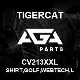 CV213XXL Tigercat SHIRT,GOLF,WEBTECH,LONG SLEEVE,BLACK,XL | AGA Parts