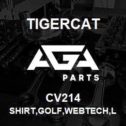 CV214 Tigercat SHIRT,GOLF,WEBTECH,LONG SLEEVE,BLACK,XXL | AGA Parts