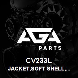 CV233L Tigercat JACKET,SOFT SHELL,WATERPROOF,BLACK,XL | AGA Parts