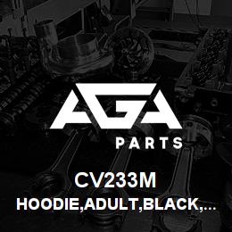 CV233M Tigercat HOODIE,ADULT,BLACK,GREY EMB LOGO,LARGE | AGA Parts