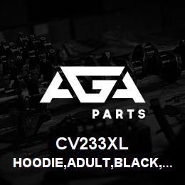 CV233XL Tigercat HOODIE,ADULT,BLACK,GREY EMB LOGO,MEDIUM | AGA Parts