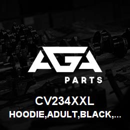 CV234XXL Tigercat HOODIE,ADULT,BLACK,GREY EMB LOGO,EXTRA L | AGA Parts