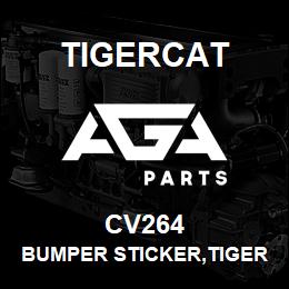 CV264 Tigercat BUMPER STICKER,TIGERCAT BLACK W/ ORANGE | AGA Parts