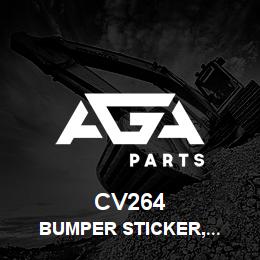 CV264 Tigercat BUMPER STICKER,TIGERCAT BLACK W/ ORANGE | AGA Parts