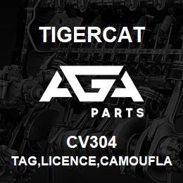 CV304 Tigercat TAG,LICENCE,CAMOUFLAGE,W/ORANGE LOGO | AGA Parts