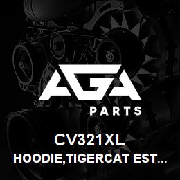 CV321XL Tigercat HOODIE,TIGERCAT EST.1992,CHAR.GREY,MED. | AGA Parts