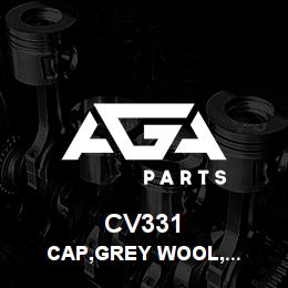 CV331 Tigercat CAP,GREY WOOL,ACRYLIC,W BLACK 3D LOGO | AGA Parts