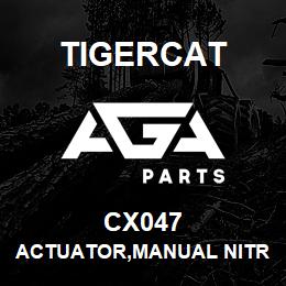 CX047 Tigercat ACTUATOR,MANUAL NITROGEN BOTTLE | AGA Parts
