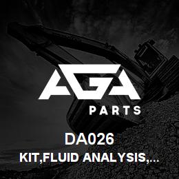 DA026 Tigercat KIT,FLUID ANALYSIS,ENGLISH SAMPLE CARD | AGA Parts