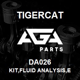 DA026 Tigercat KIT,FLUID ANALYSIS,ENGLISH SAMPLE CARD | AGA Parts