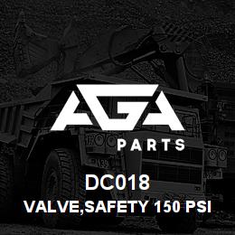 DC018 Tigercat VALVE,SAFETY 150 PSI | AGA Parts