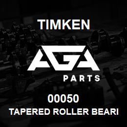 00050 Timken TAPERED ROLLER BEARINGS - SINGLE CONES - IMPERIAL | AGA Parts