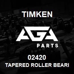 02420 Timken TAPERED ROLLER BEARINGS - SINGLE CUPS - IMPERIAL | AGA Parts