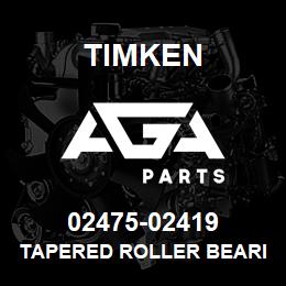 02475-02419 Timken TAPERED ROLLER BEARINGS - TS (TAPERED SINGLE) IMPERIAL | AGA Parts