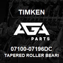 07100-07196DC Timken TAPERED ROLLER BEARINGS - TDO (TAPERED DOUBLE OUTER) IMPERIAL | AGA Parts