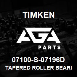 07100-S-07196D Timken TAPERED ROLLER BEARINGS - TDO (TAPERED DOUBLE OUTER) IMPERIAL | AGA Parts