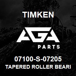 07100-S-07205 Timken TAPERED ROLLER BEARINGS - TS (TAPERED SINGLE) IMPERIAL | AGA Parts