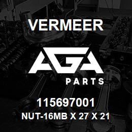 115697001 Vermeer NUT-16MB X 27 X 21 | AGA Parts
