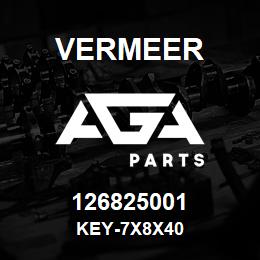 126825001 Vermeer KEY-7X8X40 | AGA Parts