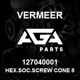 127040001 Vermeer HEX.SOC.SCREW CONE 8X16 | AGA Parts
