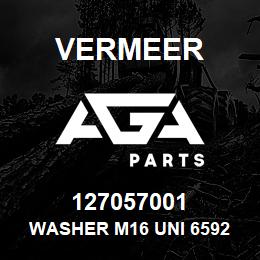 127057001 Vermeer WASHER M16 UNI 6592 | AGA Parts