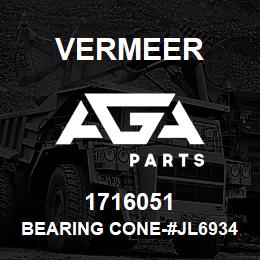 1716051 Vermeer BEARING CONE-#JL69349 W/Q888HB | AGA Parts