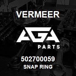 502700059 Vermeer SNAP RING | AGA Parts
