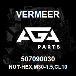 507090030 Vermeer NUT-HEX,M30-1.5,CL10,YZ,ISO4032 | AGA Parts