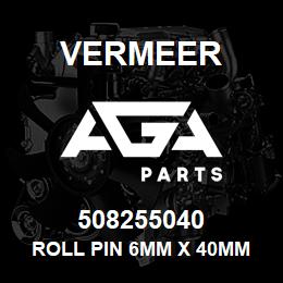 508255040 Vermeer ROLL PIN 6MM X 40MM | AGA Parts