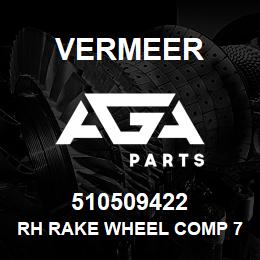 510509422 Vermeer RH RAKE WHEEL COMP 7.2 MM *MUST SHIP LTL* | AGA Parts