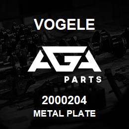 2000204 Vogele METAL PLATE | AGA Parts