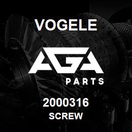 2000316 Vogele SCREW | AGA Parts