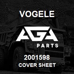 2001598 Vogele COVER SHEET | AGA Parts