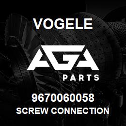 9670060058 Vogele SCREW CONNECTION | AGA Parts