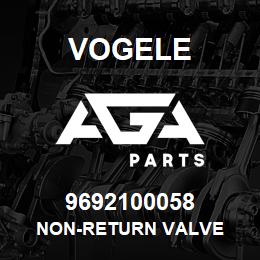 9692100058 Vogele NON-RETURN VALVE | AGA Parts