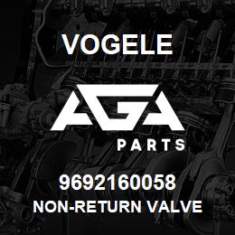 9692160058 Vogele NON-RETURN VALVE | AGA Parts