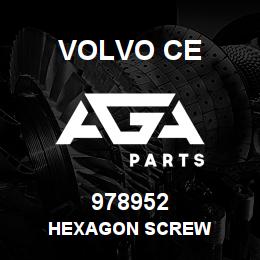 978952 Volvo CE HEXAGON SCREW | AGA Parts