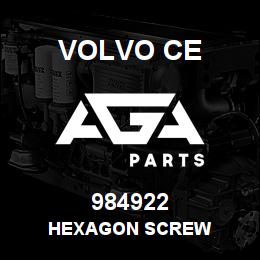984922 Volvo CE HEXAGON SCREW | AGA Parts