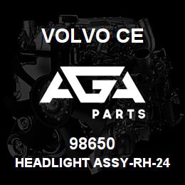 98650 Volvo CE HEADLIGHT ASSY-RH-24V | AGA Parts
