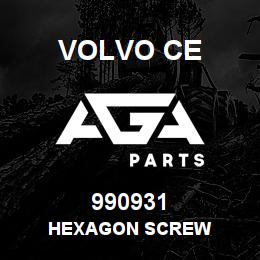 990931 Volvo CE HEXAGON SCREW | AGA Parts