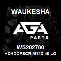 WS202700 Waukesha HXHDCPSCR M12X 40 LG. | AGA Parts