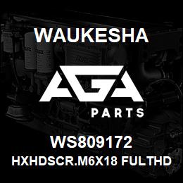 WS809172 Waukesha HXHDSCR.M6X18 FULTHD | AGA Parts