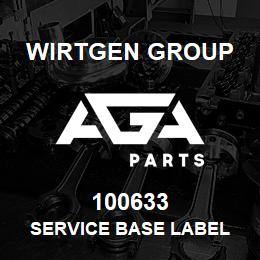 100633 Wirtgen Group SERVICE BASE LABEL | AGA Parts