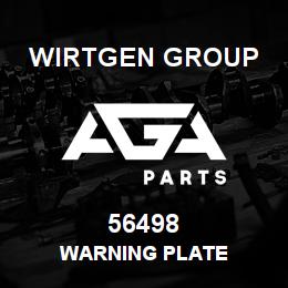 56498 Wirtgen Group WARNING PLATE | AGA Parts