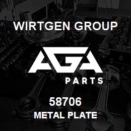 58706 Wirtgen Group METAL PLATE | AGA Parts
