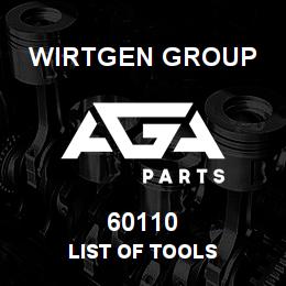 60110 Wirtgen Group LIST OF TOOLS | AGA Parts