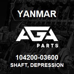 104200-03600 Yanmar shaft, depression | AGA Parts